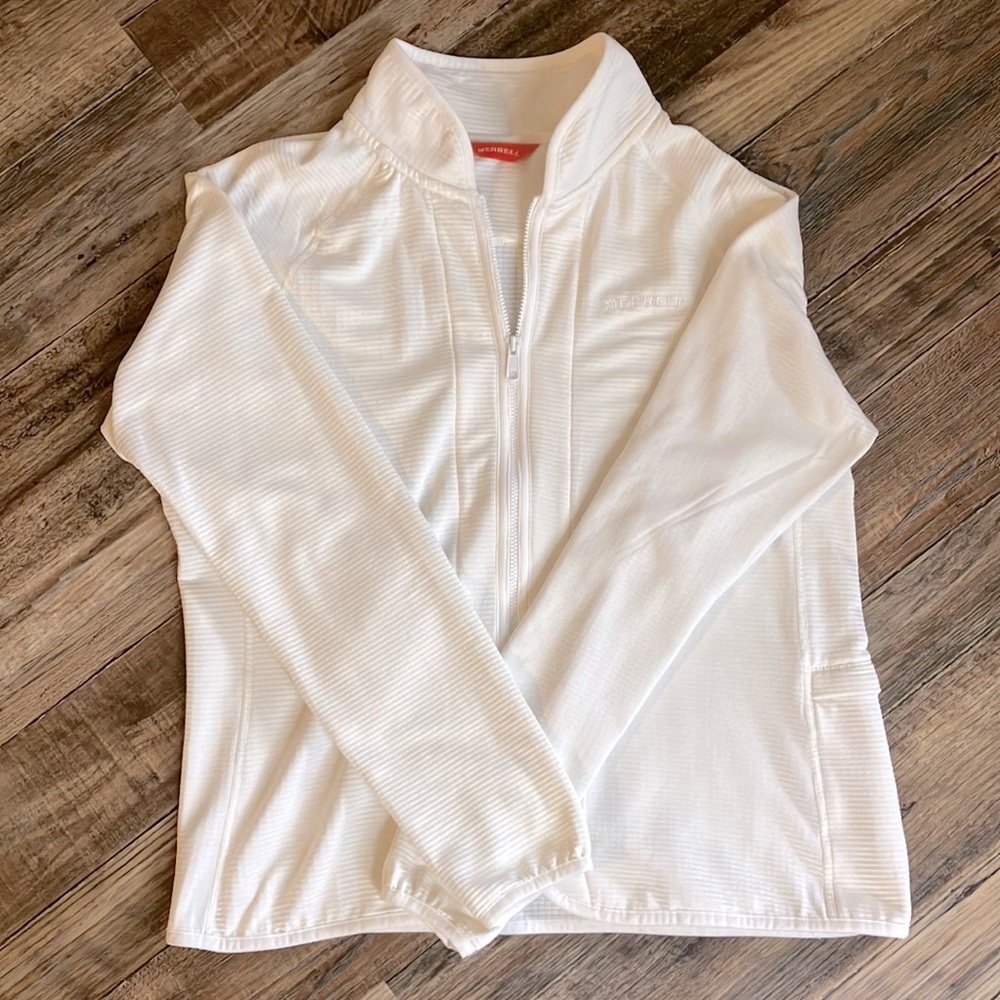 Merrell White Full-Zip Sweatshirt